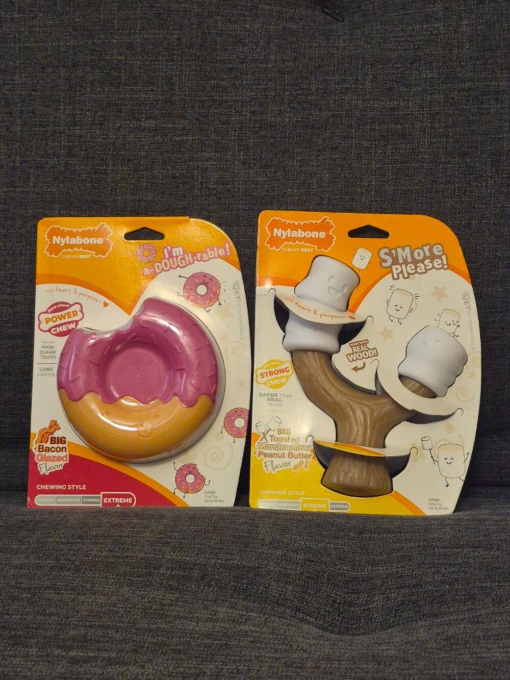 Two Nylabone Dog Chew Toys for Large Dogs up to 50 pounds